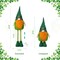 Set of 2 40''H Telescoped Fabric St. Patrick's Gnome Standing Decor